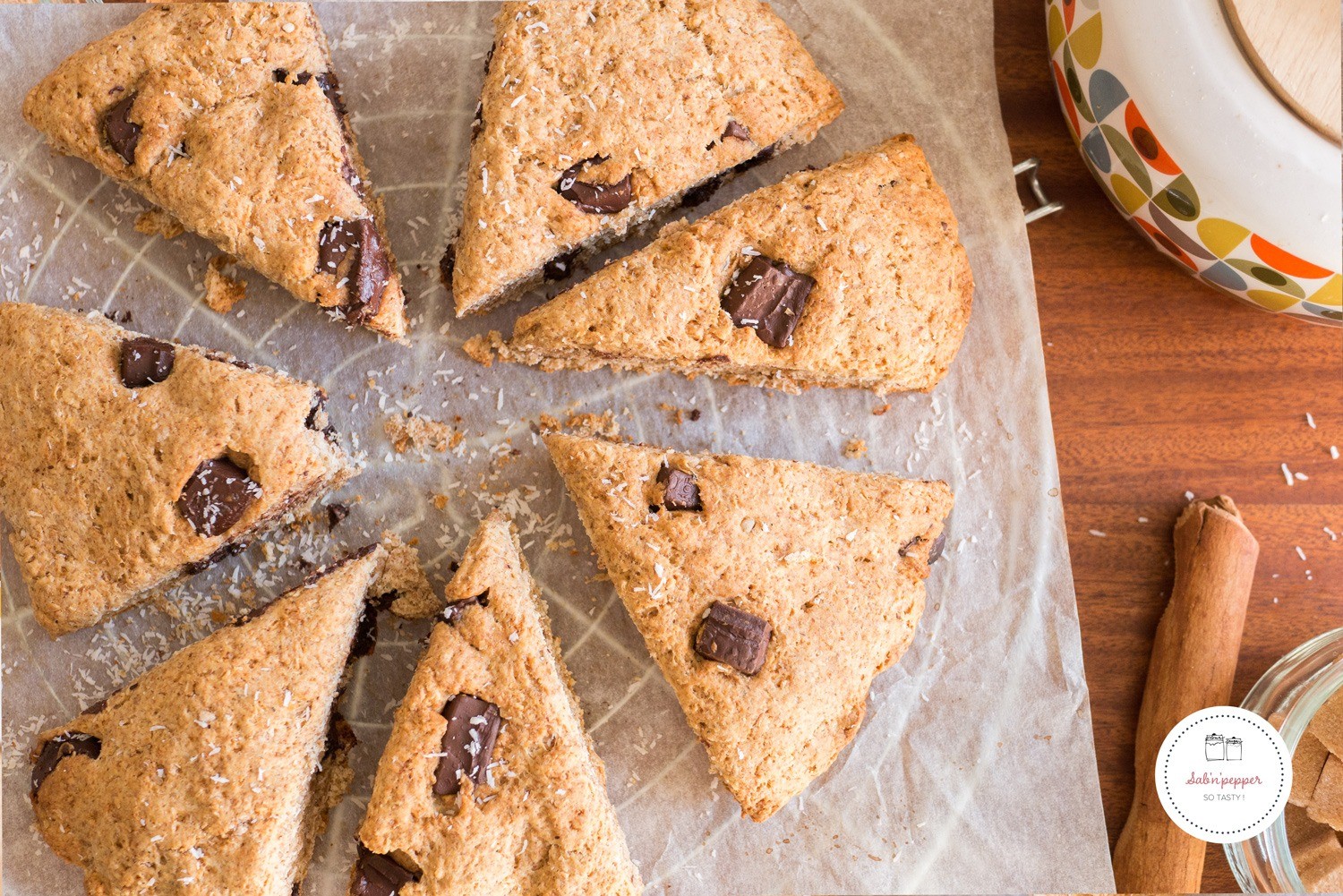 Scones al cioccolato e cocco